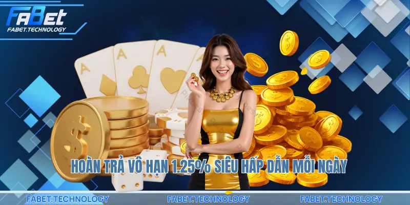 Hoàn trả vô hạn 1.25% siêu hấp dẫn mỗi ngày